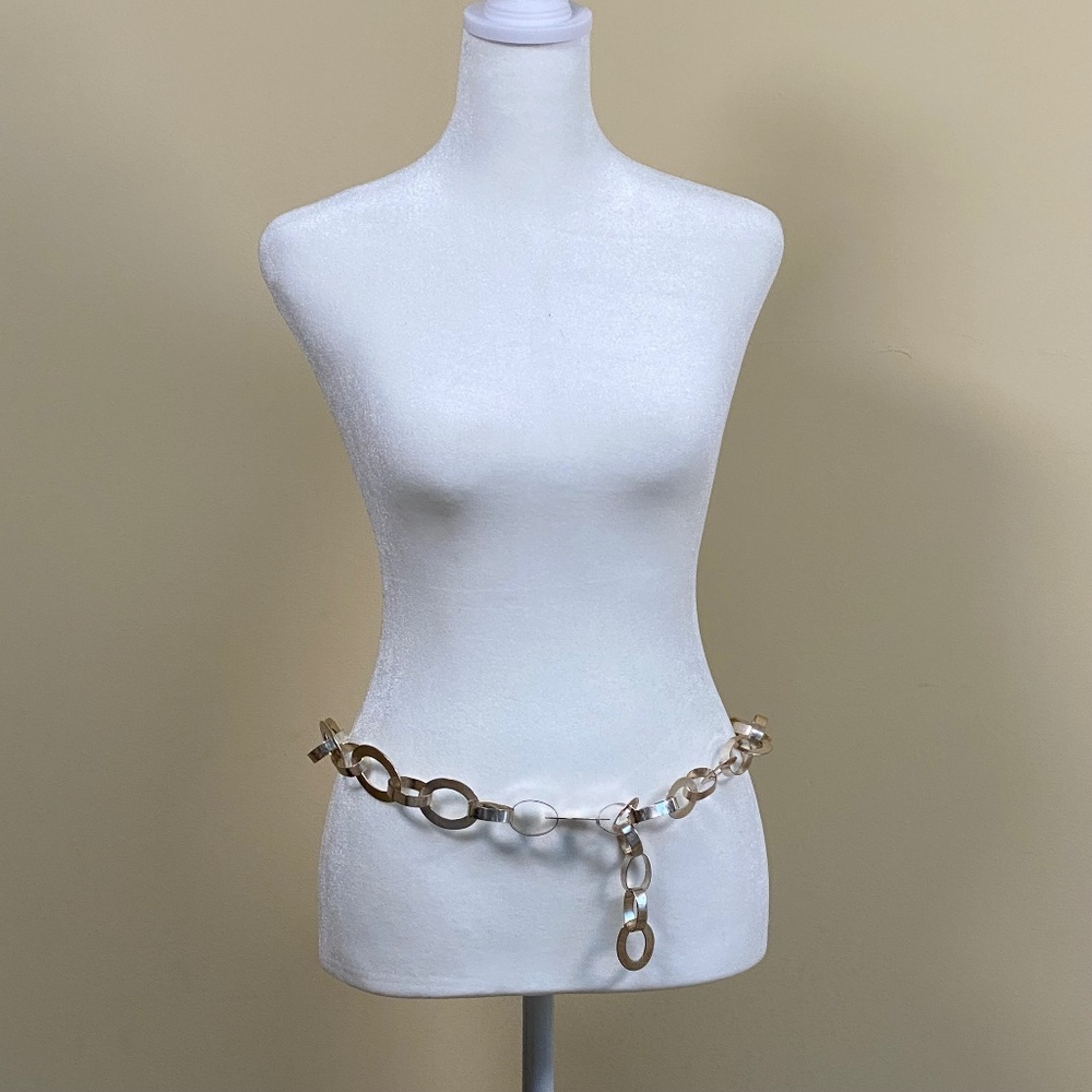 Y2K Kenneth Cole silver chainlink necklace or belt